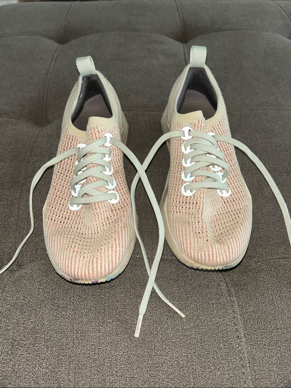 allbirds Women's Knit Athletic Sneakers in Light Pink and Cream